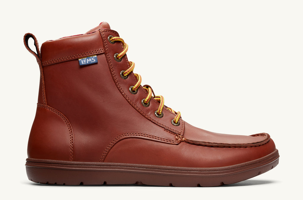 Boulder Lems Cuero Botas Hombre Rojas Oscuro | TEW1812RF